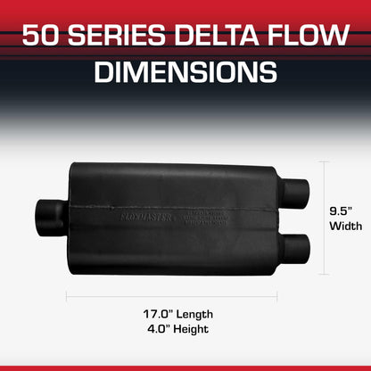 FLOWMASTER 9430502 Flowmaster 50 Series Delta Flow® Muffler – 3.00" Center In/Dual Out