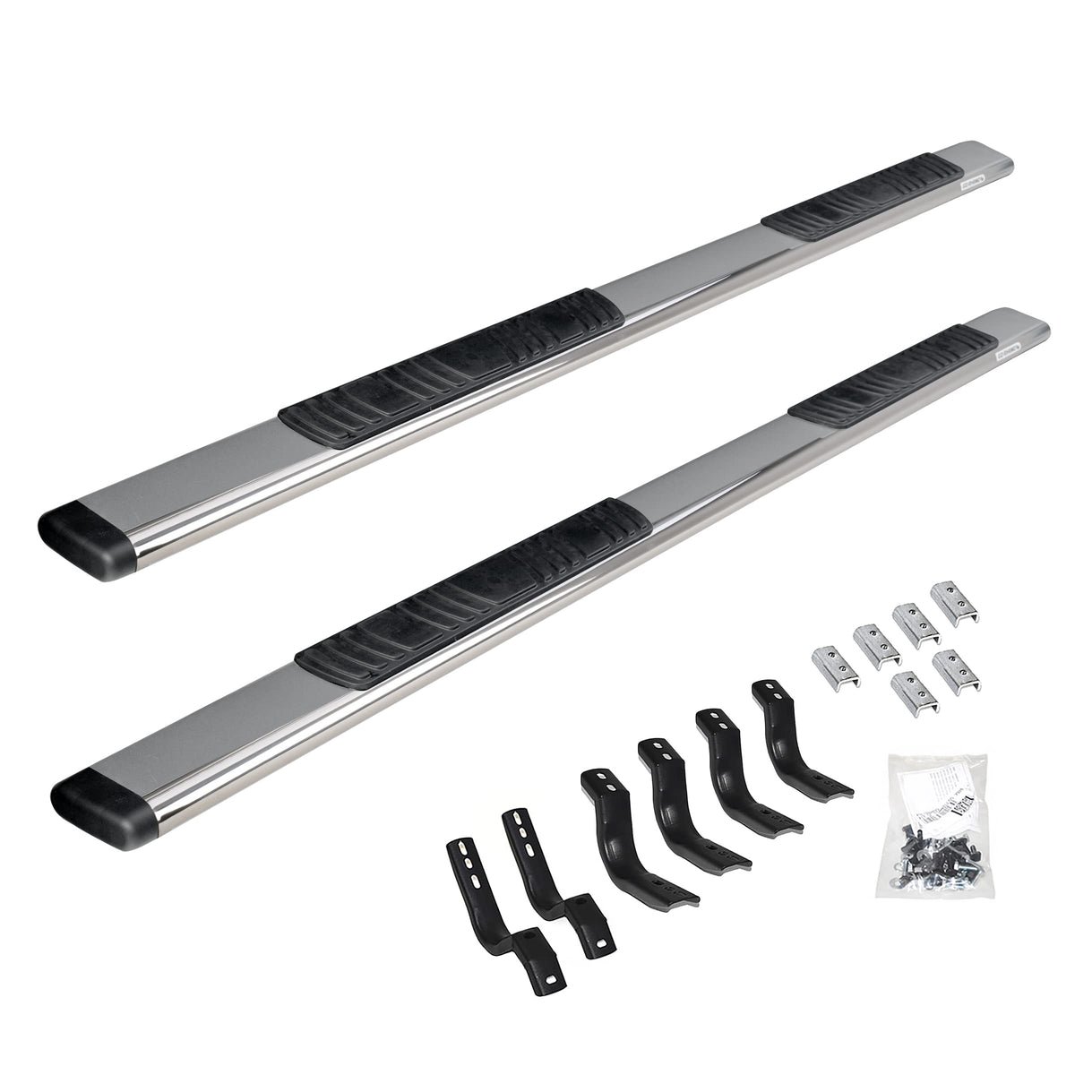 GO RHINO 685442987PS Go Rhino 5" OE Xtreme Low Profile Sidesteps & Brackets | Stainless Steel, Polished | 685442987PS | Fits 2005-2023 Toyota Tacoma Double Cab Pickup