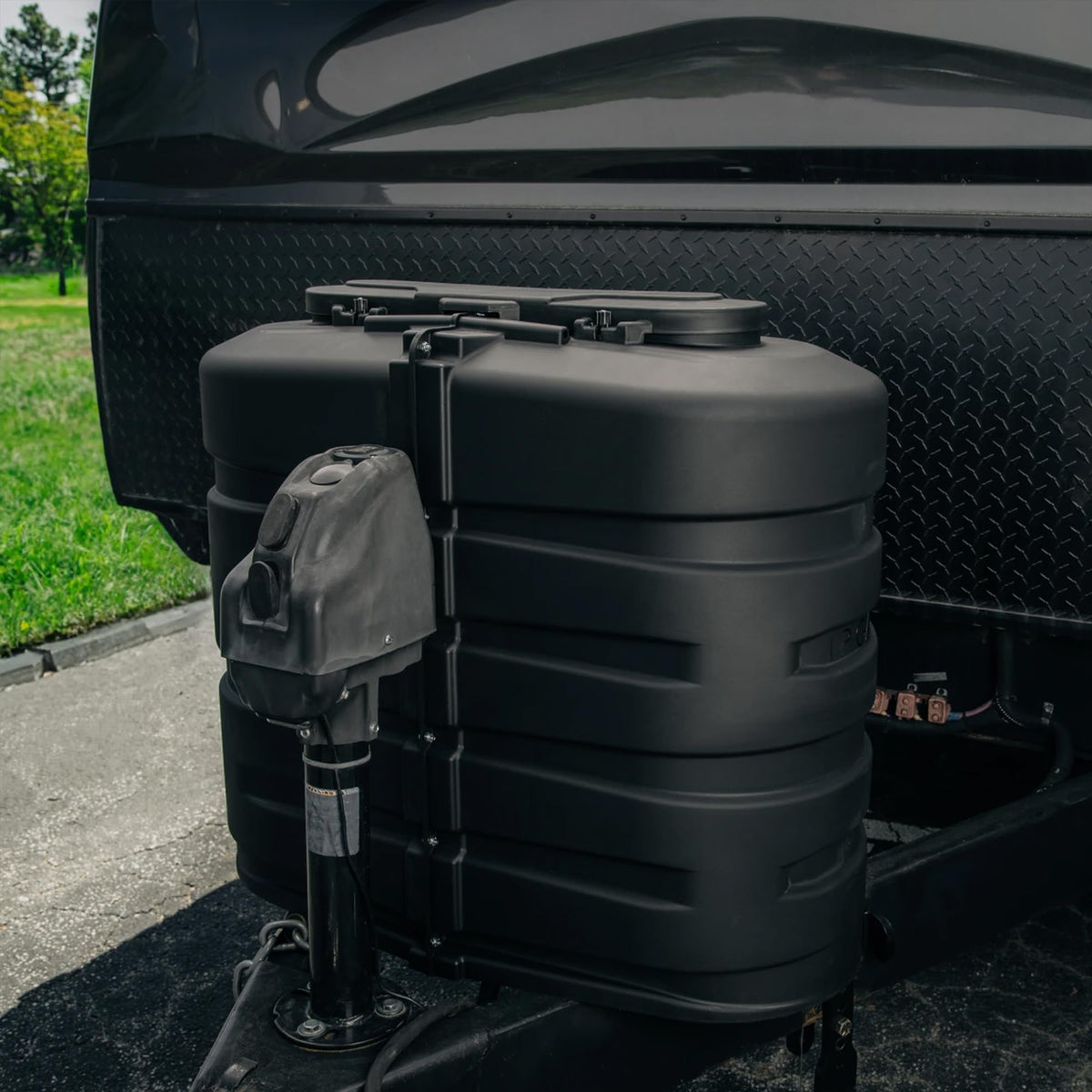 CAMCO 50512 Camco Double Propane Tank Cover for RV and Camper, 30 lb, Black, 50512