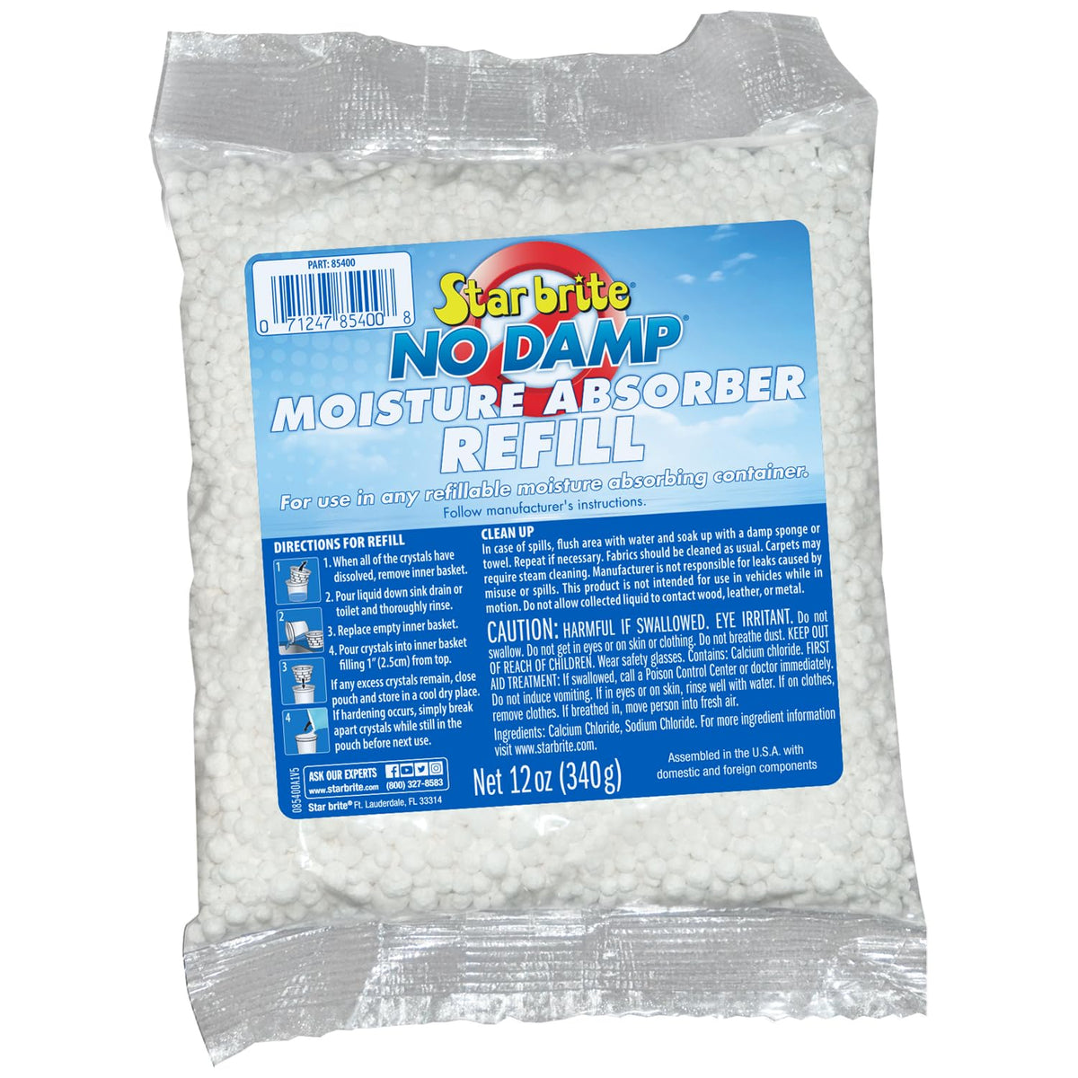 STAR BRITE 085400 STAR BRITE No Damp Moisture Absorber & Dehumidifier - Simple, Portable, Humidity Control for Boats, RVs, Seasonal Homes & More - Prevent Musty Odor & Moisture Damage