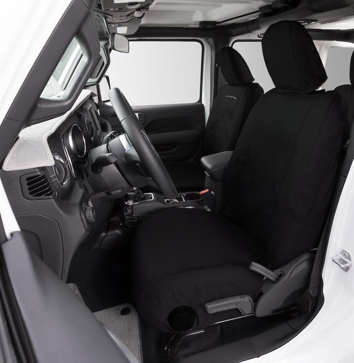 COVERCRAFT SSJ2468FJ11WFBK Custom Jeep Logo SeatSaver Front Row Seat Covers for 13-18 Wrangler JK by Covercraft