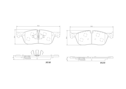 BREMBO P36035N Brembo P36035N Premium Ceramic Front Disc Brake Pad Set LAND ROVER OE# LR090689