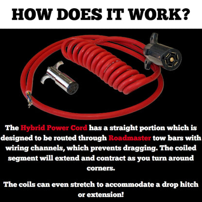 ROADMASTER 1676-7 Roadmaster 1676-7 Flexo-Coil Power Cords Compatible with Motorhomes with 6-7 Way Sockets | Provides Reliable Electrical Connection Between Motorhome & Towed Vehicle | Durable Coil Design