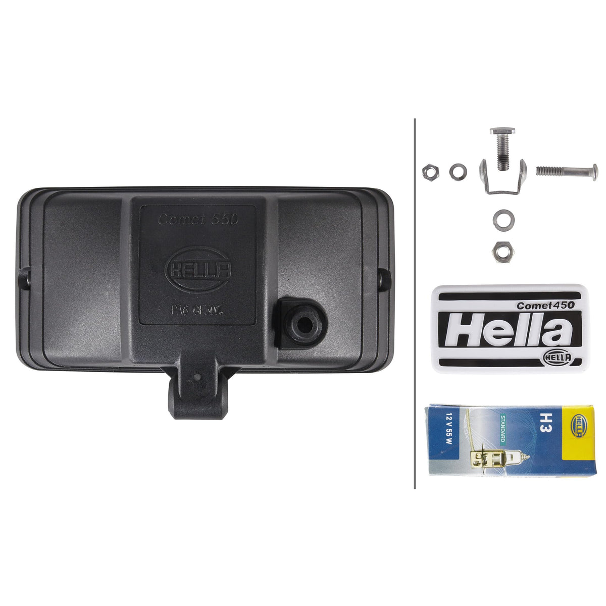 Hella 005700441 550 FOG LIGHT (CLEAR LENS) H3 12V SAE/ECE, Multi