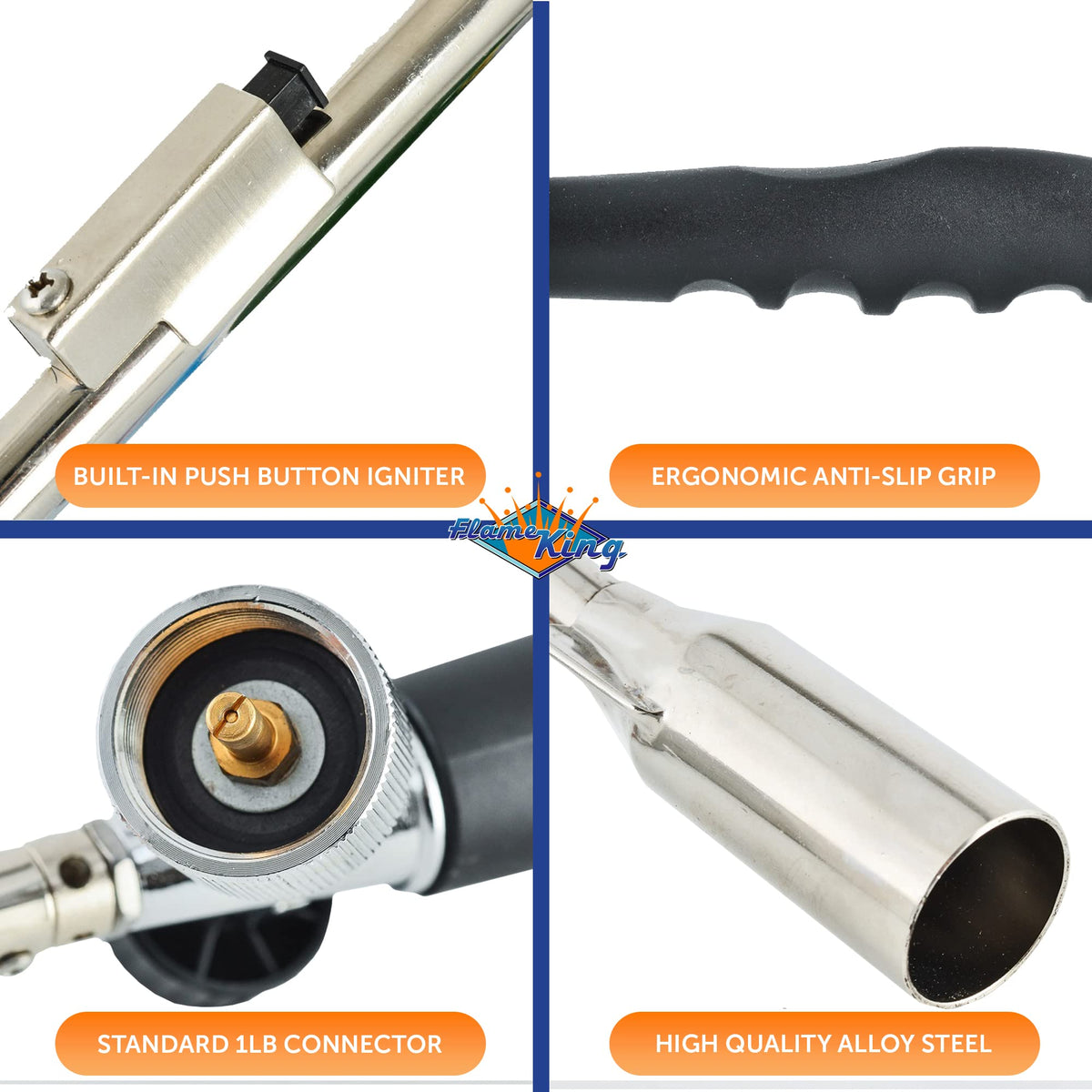 FLAME KING YSNAX1-108 Flame King Propane Gas Blow Torch 20,000 BTU w/Self Igniter, Fire and Charcoal Starter, Weed Burner and more