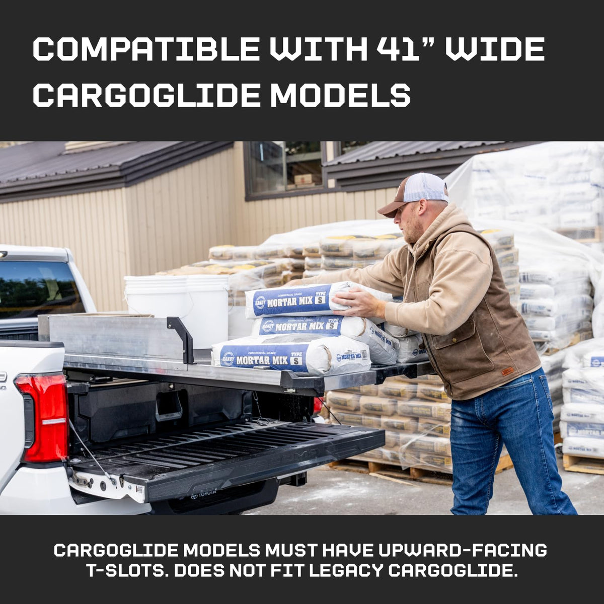 CARGOGLIDE C0030-HS41-ALM DECKED High Sides Kit for 41" CargoGlide Models – Side Rail Extension Panels for Added Cargo Containment – for Midsize Truck Only