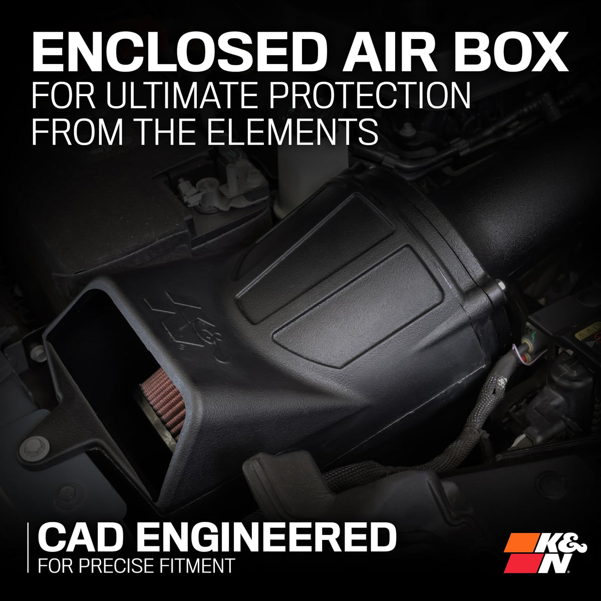 K&N FILTER 63-1597 K&N Cold Air Intake System: High-Flow Air Filter, Increase Performance & Towing: Compatible with 2024 Jeep: Wrangler, 63-1597