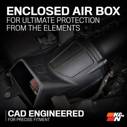 K&N FILTER 63-1597 K&N Cold Air Intake System: High-Flow Air Filter, Increase Performance & Towing: Compatible with 2024 Jeep: Wrangler, 63-1597