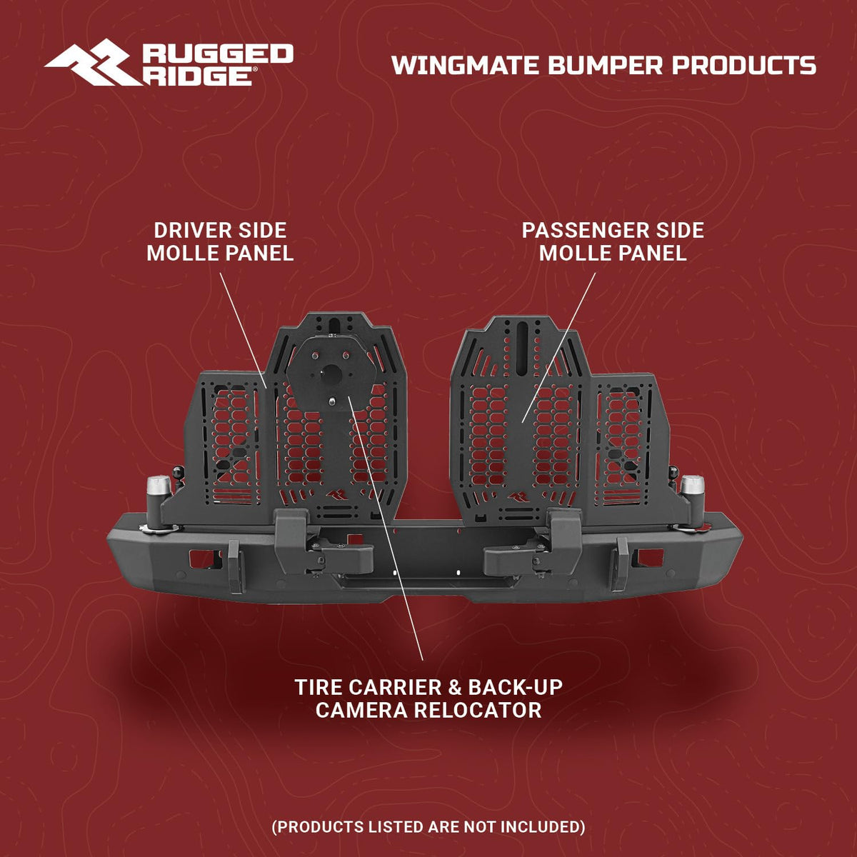 RUGGED RIDGE 11540.38 Rugged Ridge WingMate Rear Bumper for Jeep Gladiator JT | Accommodates Swingout Tire Carrier, Dual Pivot Points, 3/16" Steel, Textured Black | 11540.38 | Fits 2020-2024 Jeep Gladiator JT