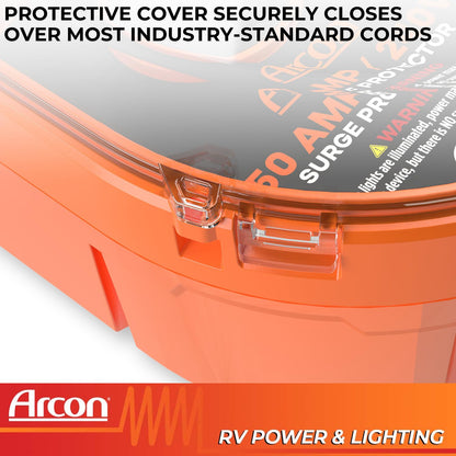 ARCON 19759 Arcon Surge Protector 19759, Portable, 50 Amp, 240 Volt, with Plug Head Handle Grip, 7200 Joules of Power Surge Protection