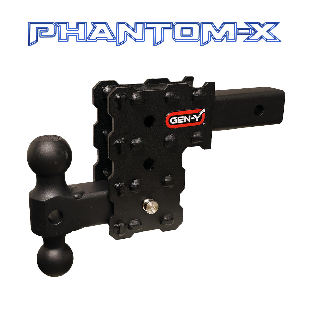 GEN-Y HITCH GH-2413X GEN-Y Hitch Solid Shank Adjustable Tow Hitch with Dual-Ball for 2.5" Receiver - 5" Drop - 16,000 LB Towing Capacity - 1,600 LB Tongue Weight - Black