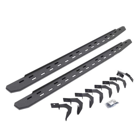 GO RHINO 69623580ST Go Rhino RB30 Slim Running Boards & Brackets – Galvanized Steel, Protective Bedliner Coating – 69623580ST – Fits 2015-2024 Chevrolet Colorado & GMC Canyon Crew Cab Pickup