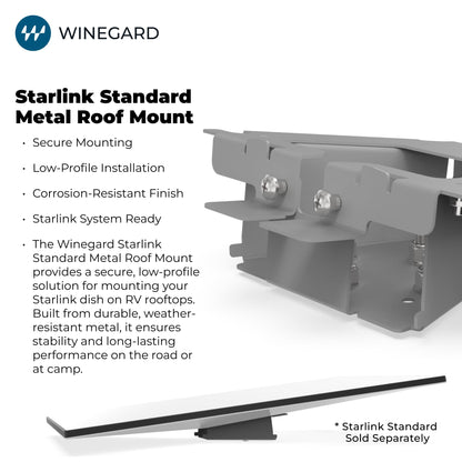 WINEGARD SDWDGMT Winegard Starlink SDWDGMT Standard Metal Roof Mount Kit - Satellite Antenna Base with Corrosion‑Resistant Hardware & Adjustable Bracket - Secure High‑Performance Outdoor Install - Black