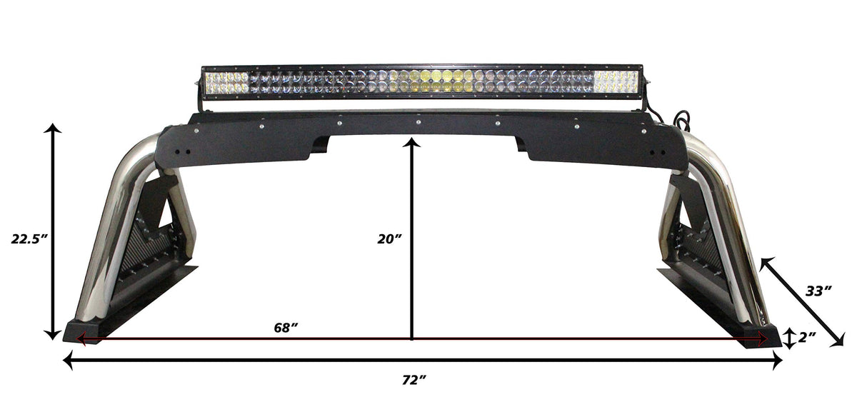 GO RHINO 911000T Go Rhino Sport Bar 2.0 w/Mounting for up to 6" Individual Lights & LED Light Bars up to 40" | Mild Steel, Textured Black | 911000T | Fits 15-24 Ford F-150 & Other Full Size Trucks (See Description)