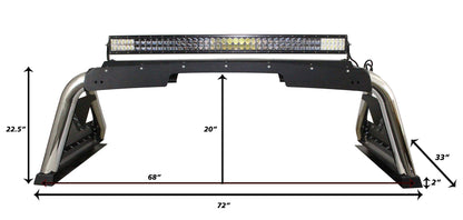 GO RHINO 911000T Go Rhino Sport Bar 2.0 w/Mounting for up to 6" Individual Lights & LED Light Bars up to 40" | Mild Steel, Textured Black | 911000T | Fits 15-24 Ford F-150 & Other Full Size Trucks (See Description)