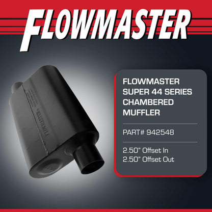 FLOWMASTER 942548 Flowmaster Super 44 Series Chambered Muffler – 2.50" Offset In/Offset Out