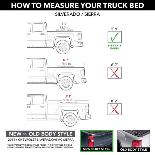 RealTruck T-80461 RealTruck Retrax RetraxPRO XR Retractable Truck Bed Tonneau Cover – T-80461 – Fits 2014 - 2018, 2019 Ltd/Lgcy Chevy/GMC Silverado/Sierra 1500, 2015-19 2500/3500 5' 9" Bed (69.3")