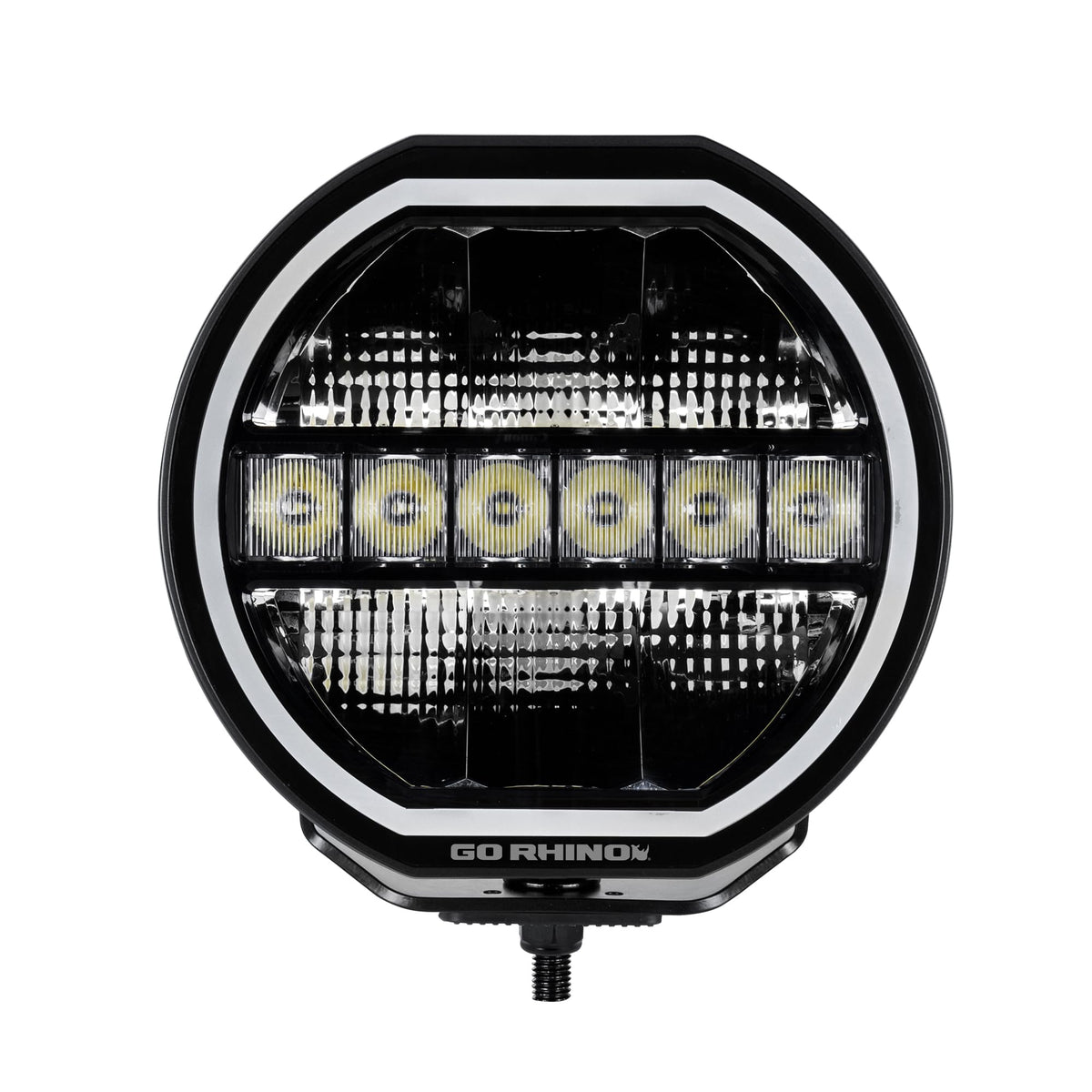 GO RHINO 751440911CRS Go Rhino Xplor Lighting: Blackout Series 9" Maxline Hi/Low Beam w/ Multi Daytime Running Light | Surface Mount ( Threaded Stud Mount), Aluminum, Black | 751440911CRS