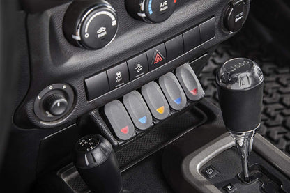 RUGGED RIDGE 17235.54 Rugged Ridge Switch Pod Panel for Jeep Wrangler JK/JKU – Thermoplastic Olefin (TPO), Black – 17235.54 – Fits 2011-2018 Jeep Wrangler JK/JKU