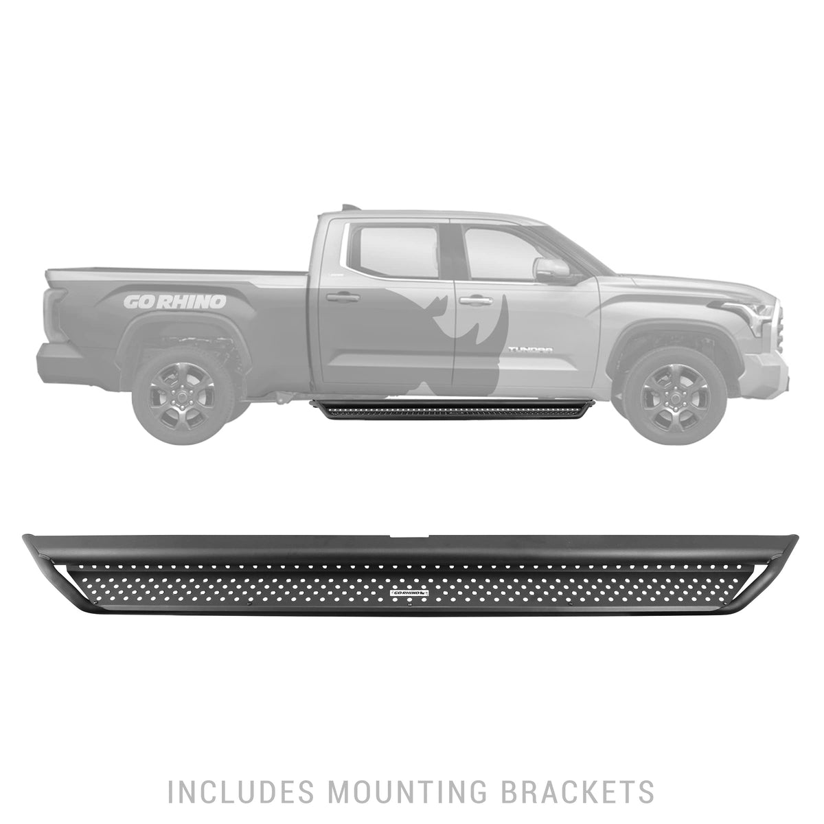 GO RHINO D14436T Go Rhino Dominator Xtreme D1 Sidestep & Brackets | Mild Steel, Textured Black | D14436T | Fits 2022-2024 Toyota Tundra Crew Max Pickup
