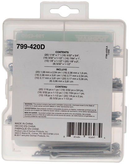 DORMAN 799-420D Dorman Pro Pack Cotter Pins, 106 Pieces