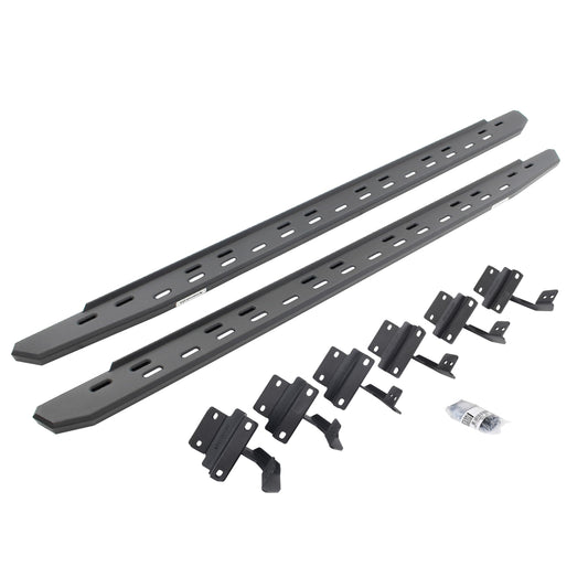 GO RHINO 69615087SPC Go Rhino RB30 Slim Running Boards & Brackets | Galvanized Steel, Textured Black | 69615087SPC | Fits 2004-2014 Ford F-150 Super Crew Pickup