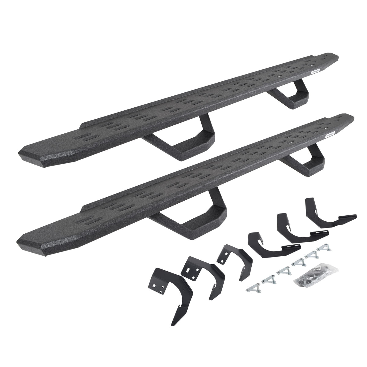 GO RHINO 6962998020T Go Rhino RB30 Running Boards, Brackets, & 2 Pair of Drop Steps | Galvanized Steel, Protective Bedliner Coating | 6962998020T | Fits 2019-2023 RAM 1500 Classic Quad Cab & 2015-2018 RAM 1500 Quad Cab