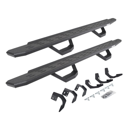 GO RHINO 6962998020T Go Rhino RB30 Running Boards, Brackets, & 2 Pair of Drop Steps | Galvanized Steel, Protective Bedliner Coating | 6962998020T | Fits 2019-2023 RAM 1500 Classic Quad Cab & 2015-2018 RAM 1500 Quad Cab