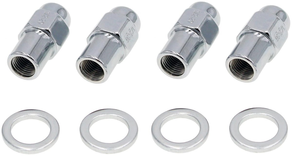 Dorman 711-208 Wheel Nut Chrome Std. Mag 2-Pc 1/2-20, 4 Pack