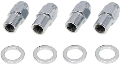 Dorman 711-208 Wheel Nut Chrome Std. Mag 2-Pc 1/2-20, 4 Pack