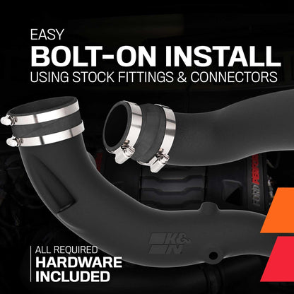K&N FILTER 63-2623 K&N Cold Air Intake System: High-Flow Air-Filter, Increase Performance & Horsepower: Compatible with 2017-2020 FORD F150; 2017-2020 FORD F150 Raptor, 63-2623