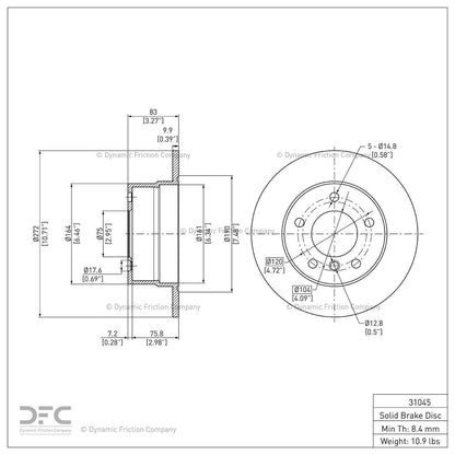 Dynamic Friction 600-31045 Rear Brake Rotor