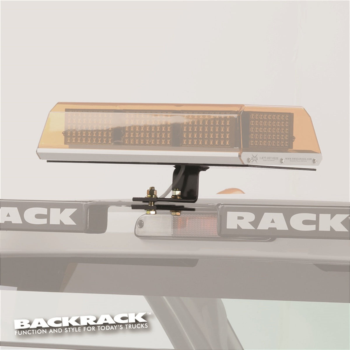 BACKRACK 91002REC BACKRACK RealTruck Light Bracket, 16X7 Base | Rectangle, Center Mount, Black | 91002REC | Universal w Frame's