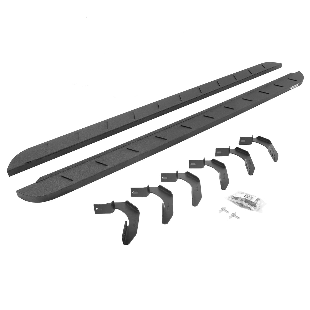 GO RHINO 63415087ST Go Rhino RB10 Slim Running Boards & Brackets | Galvanized Steel, Protective Bedliner Coating | 63415087ST | Fits 2004-2014 Ford F-150 Super Crew Pickup