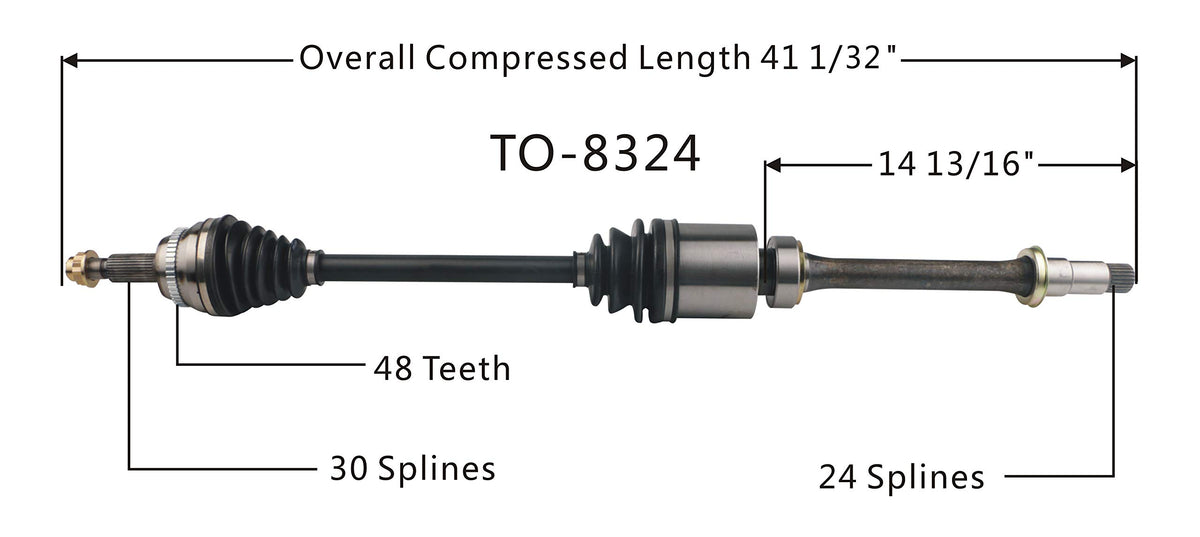 TRAKMOTIVE TO-8324 TrakMotive TO-8324 CV Axle, 1 Pack