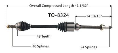 TRAKMOTIVE TO-8324 TrakMotive TO-8324 CV Axle, 1 Pack