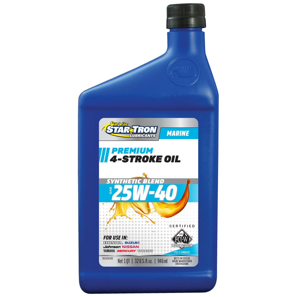 STAR BRITE 028332 STAR TRON Pro Star Synthetic Blend 4-Stroke Outboard Oil 25W-40