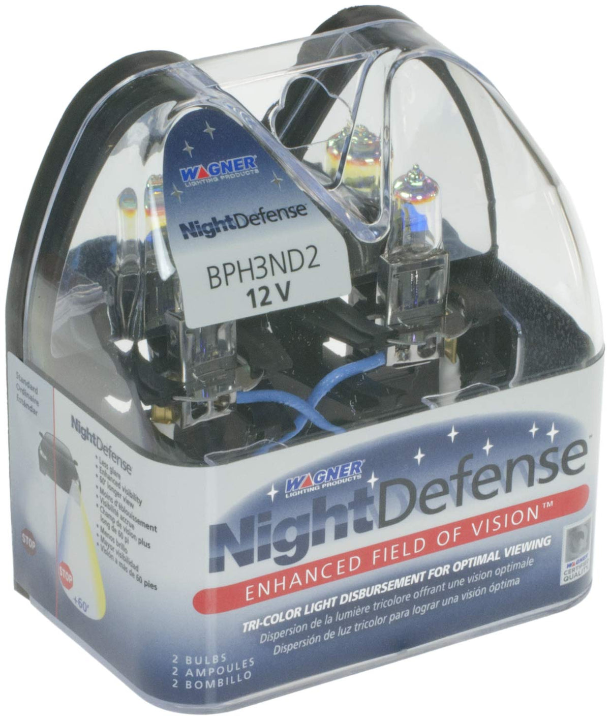 WAGNER BPH3TVX2 Wagner NightDefense BPH3ND2 Multi-Purpose Light Bulb Card of 2