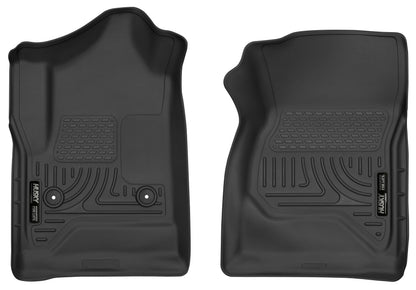 Husky Liners 52741 Husky Liners X-act Contour Floor Mats – Fits 2014-2018 Chevrolet Silverado & GMC Sierra 1500; 2015-2019 Silverado/Sierra 2500/3500 Regular CAB ONLY – Front Row, 2-pc Black - 52741