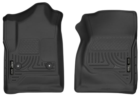 Husky Liners 52741 Husky Liners X-act Contour Floor Mats – Fits 2014-2018 Chevrolet Silverado & GMC Sierra 1500; 2015-2019 Silverado/Sierra 2500/3500 Regular CAB ONLY – Front Row, 2-pc Black - 52741