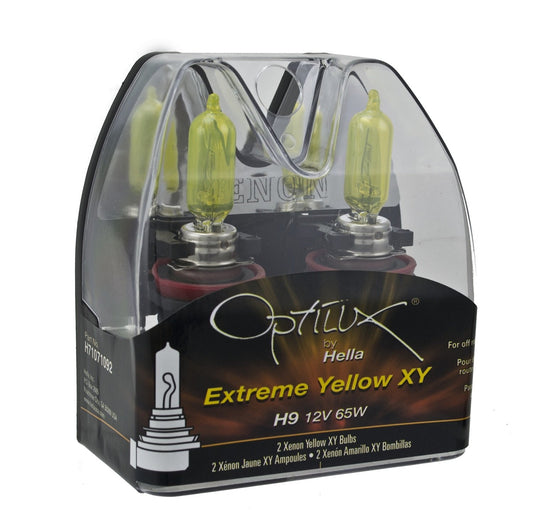 HELLA H71071092 Hella H71071092 Optilux XY Series H9 Xenon Yellow Halogen Bulbs, 12V, 65W, 2 Pack