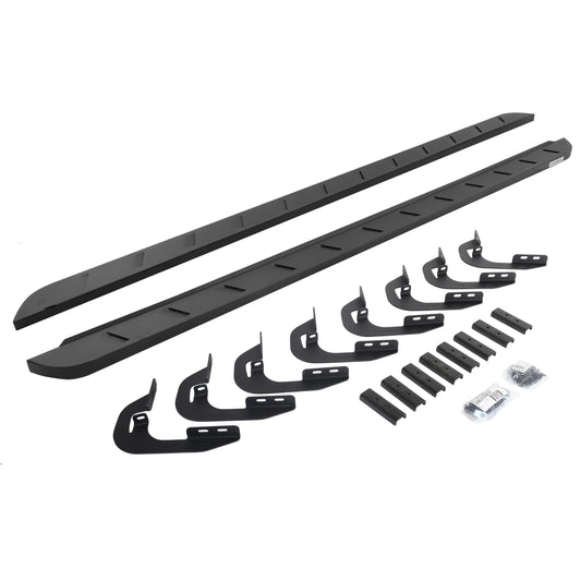 GO RHINO 63404787SPC Go Rhino RB10 Slim Running Boards & Brackets | Galvanized Steel, Textured Black | 63404787SPC | Fits 2014-2018 Chevrolet Silverado/GMC Sierra 1500 Crew Cab (See Description)