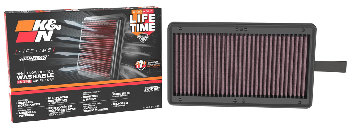 K&N FILTER 33-5150 High-Flow Original Lifetime Engine Air Filter: Increase Power: Premium, Washable: Compatible with 2023-2026 Hyundai/KIA: Palisade, Sportage, 33-5150