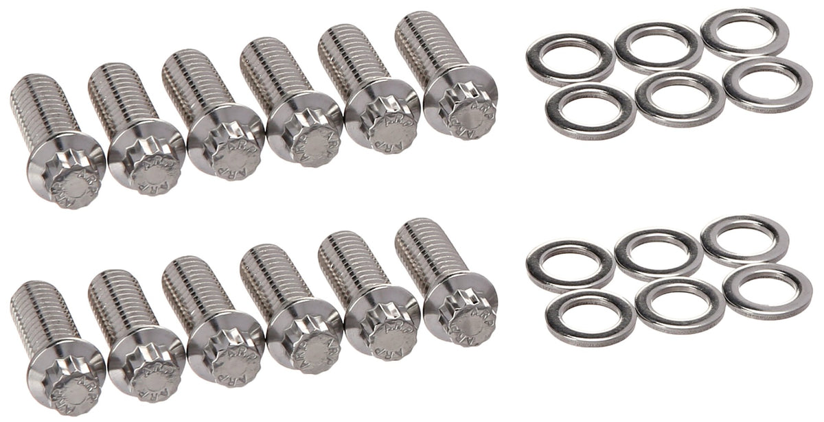 ARP 400-1209 ARP 4001209 Header Bolts With 12-Point Heads, Polished Stainless Steel, Set Of 12