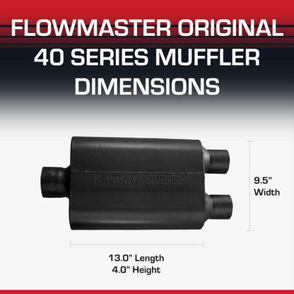 FLOWMASTER 430402 Flowmaster 40 Series Chambered Muffler – 3.00" Center In / 2.50" Dual Out