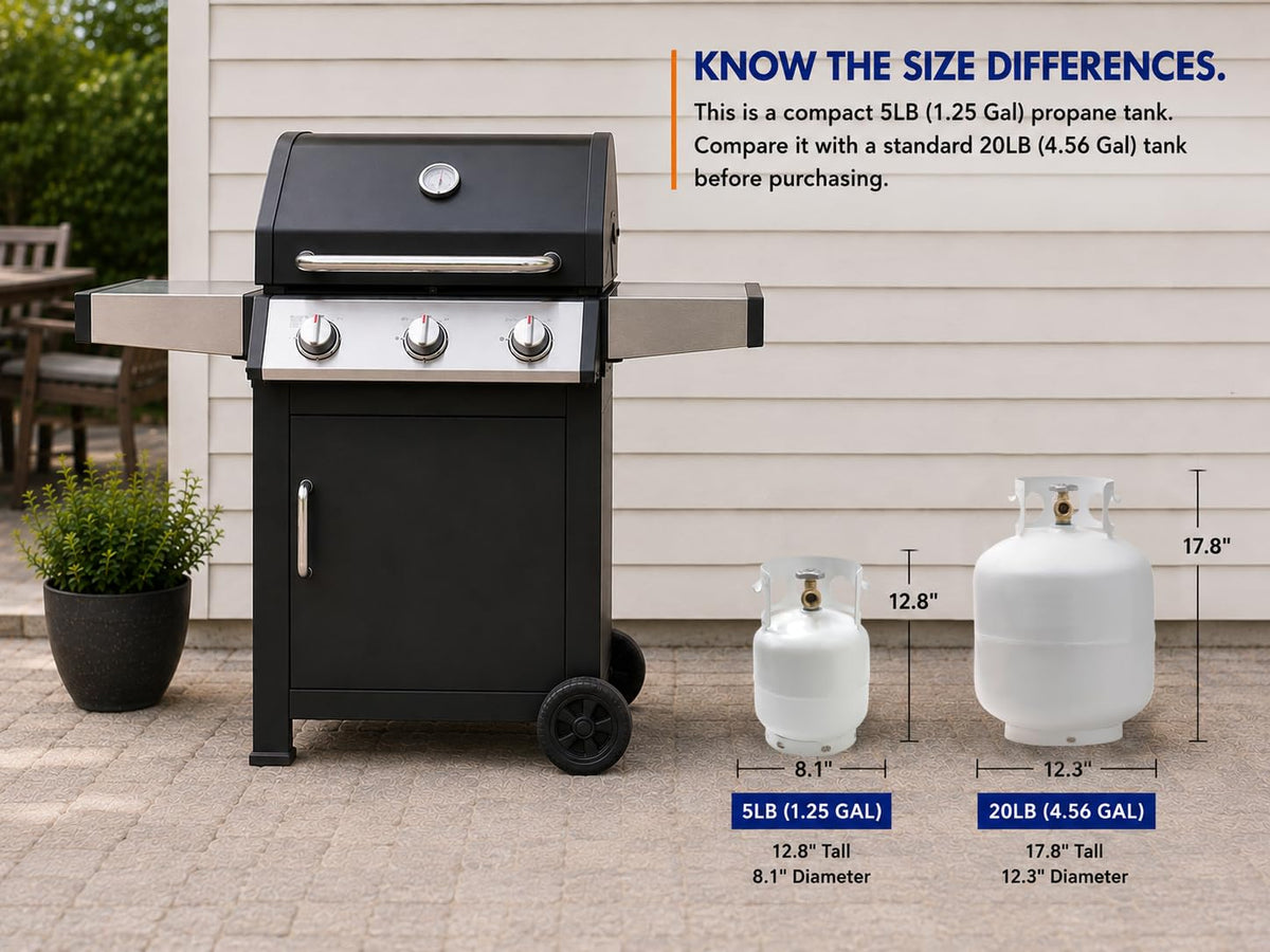 FLAME KING YSN5LB Flame King 5LB (1.25-Gallon Capacity) EMPTY Propane Tank, with OPD Valve