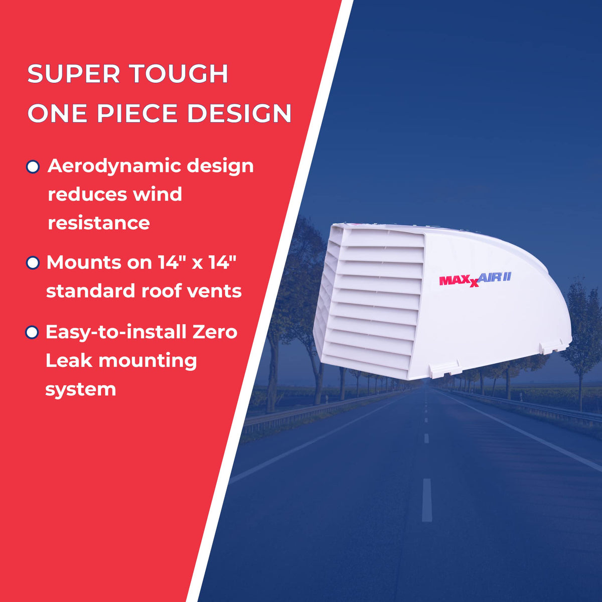 MAXXAIR VENT 00-933081 MAXXAIR Maxx II 00-933081 RV Roof Vent Cover, White