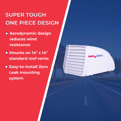 MAXXAIR VENT 00-933081 MAXXAIR Maxx II 00-933081 RV Roof Vent Cover, White