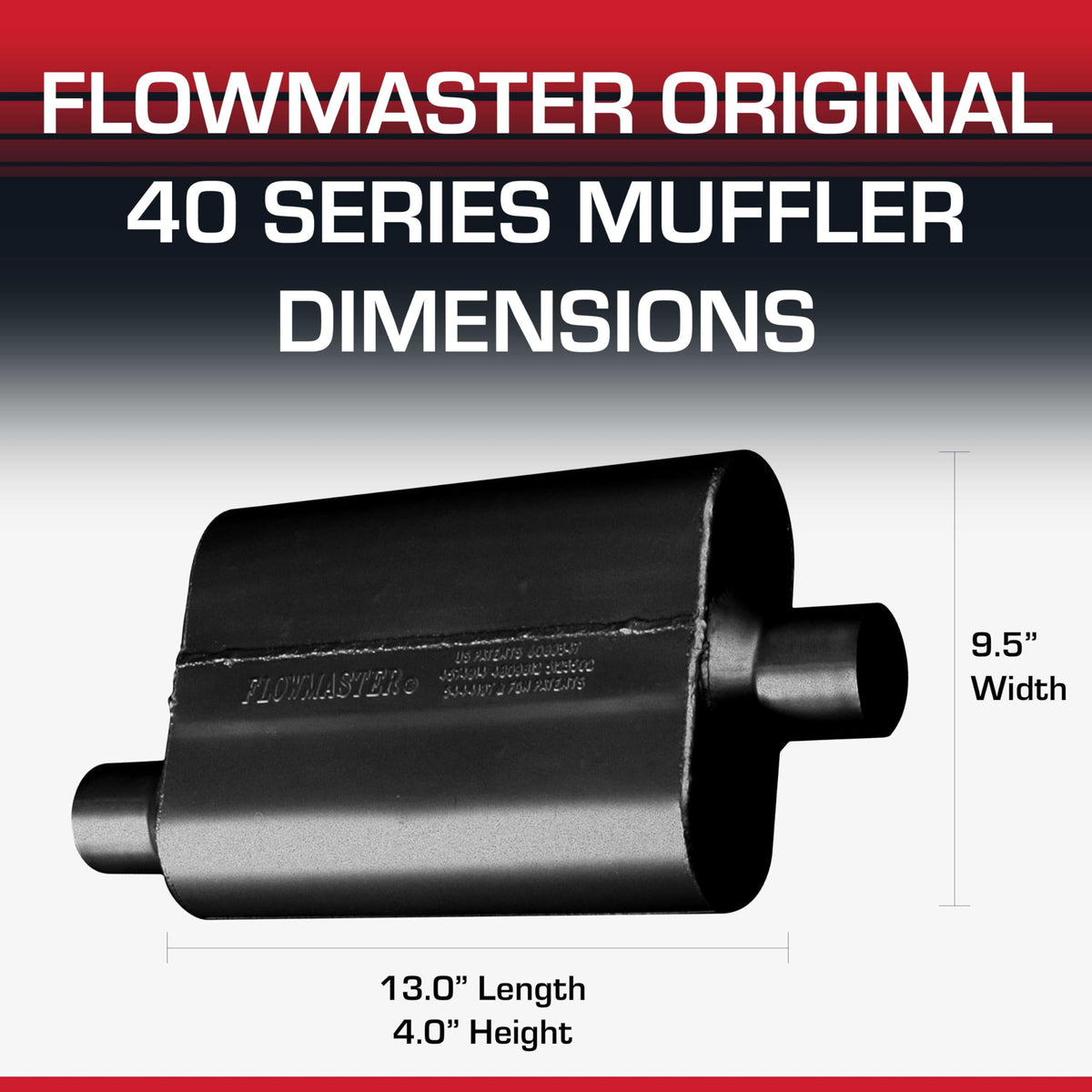 FLOWMASTER 42441 Flowmaster 40 Series Chambered Muffler – 2.25" Offset In / 2.25" Center Out