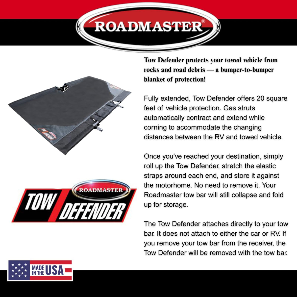 ROADMASTER 4700 Roadmaster 4700 Tow Defender Rock Shield fits Roadmaster Crossbar Baseplates | Maximum Protection | Easy Installation | Lightweight and Compact | Made in the USA